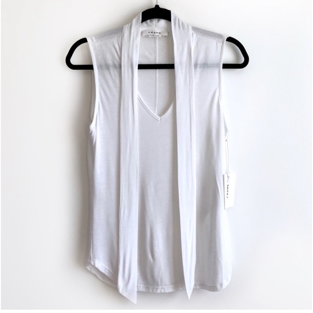 Frame Tie Neck Sleeveless Top